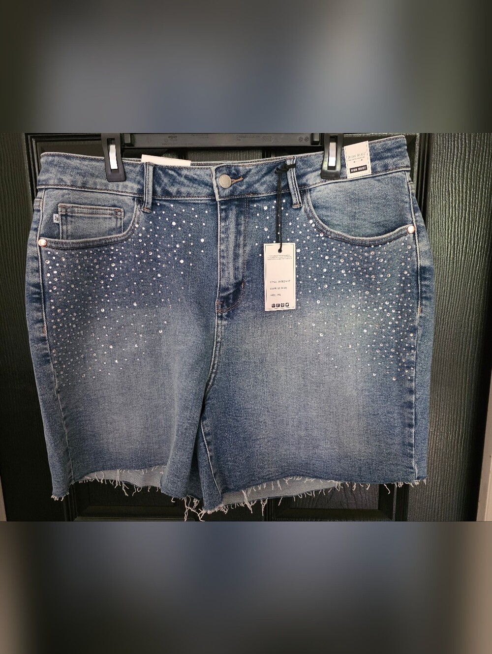 Judy Blue Embellished High Waist Denim Jean Shorts Brand New Plus Sz 2XL